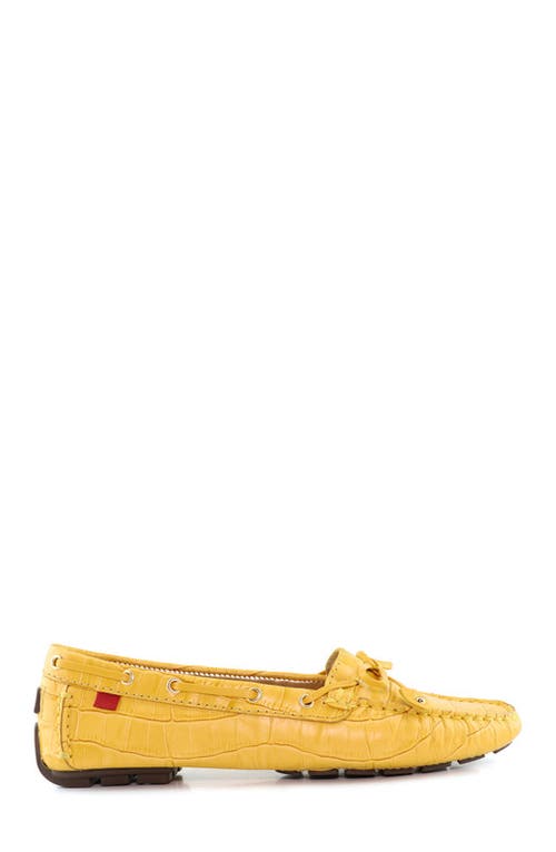 Marc Joseph New York Cypress Hill Croco Tiebow Driver Loafer In Yellow