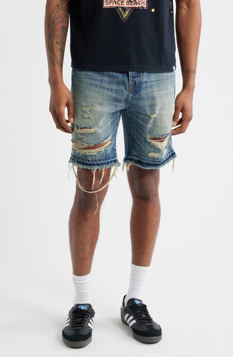 BB Cadet Distressed Cutoff Denim Shorts (Crater)