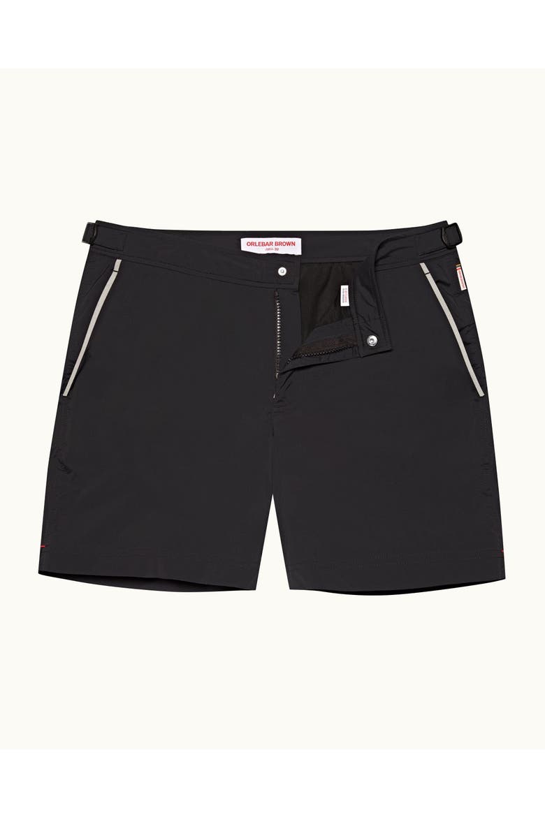 Bulldog Mid-Length Swim Shorts, Main, color, Black