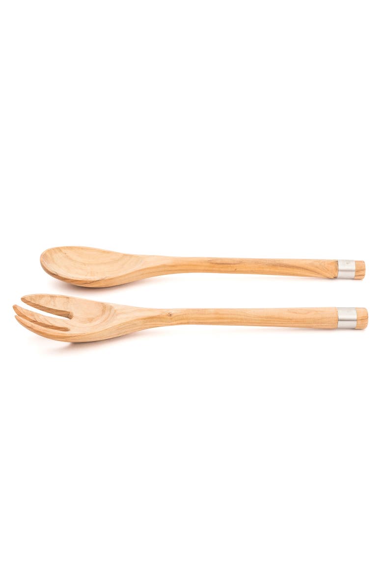 Berard France Olive Wood Handcrafted 2 Piece Salad Server Set, Alternate, color, Brown