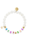 Little Miss Zoe Semi-Precious Gemstone Best Sis Bracelet in Gift Pouch