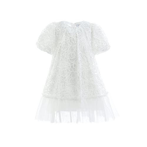 Sweet Cactus Embroidered Tulle Milan Dress In White