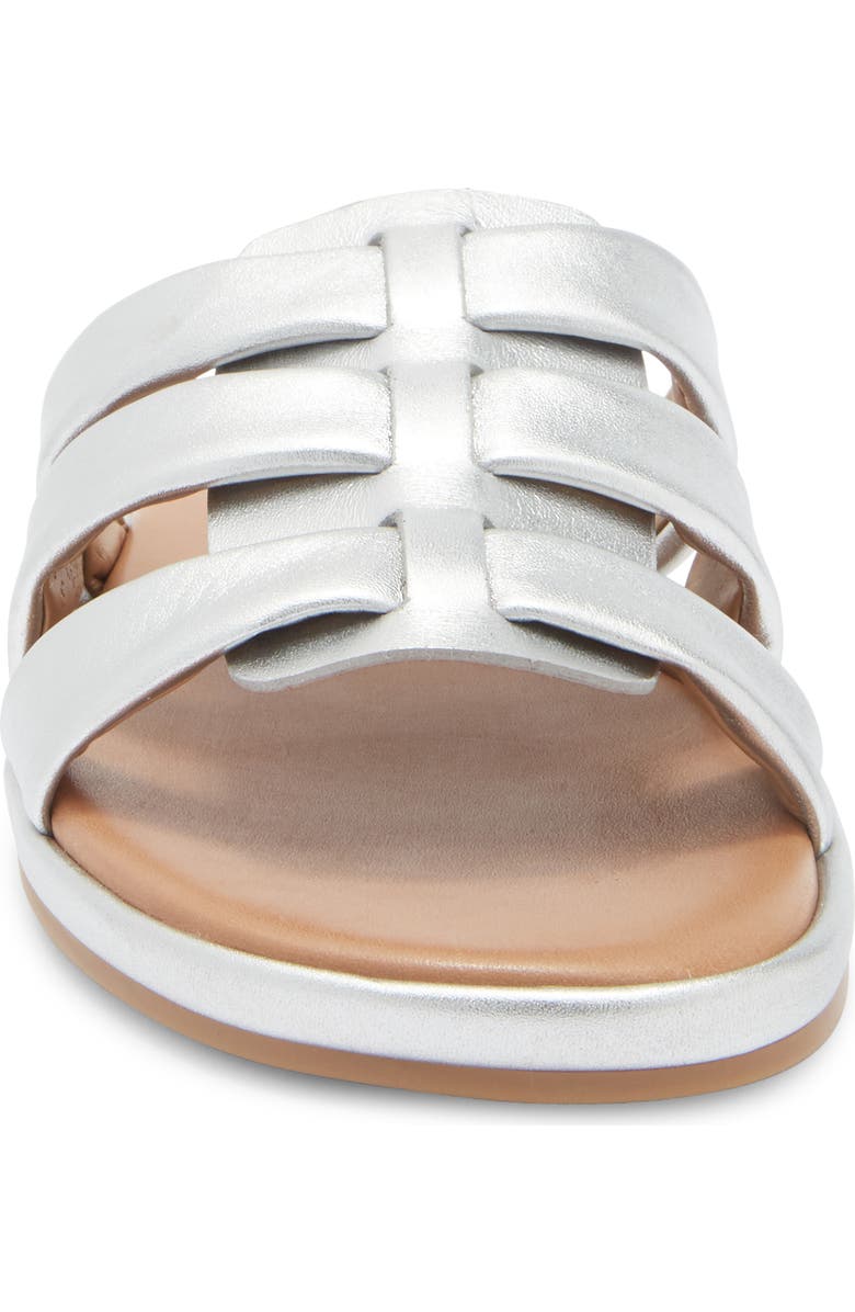 Bernardo Tamer Slide Sandal, Alternate, color, Silver Metallic Glove Leather