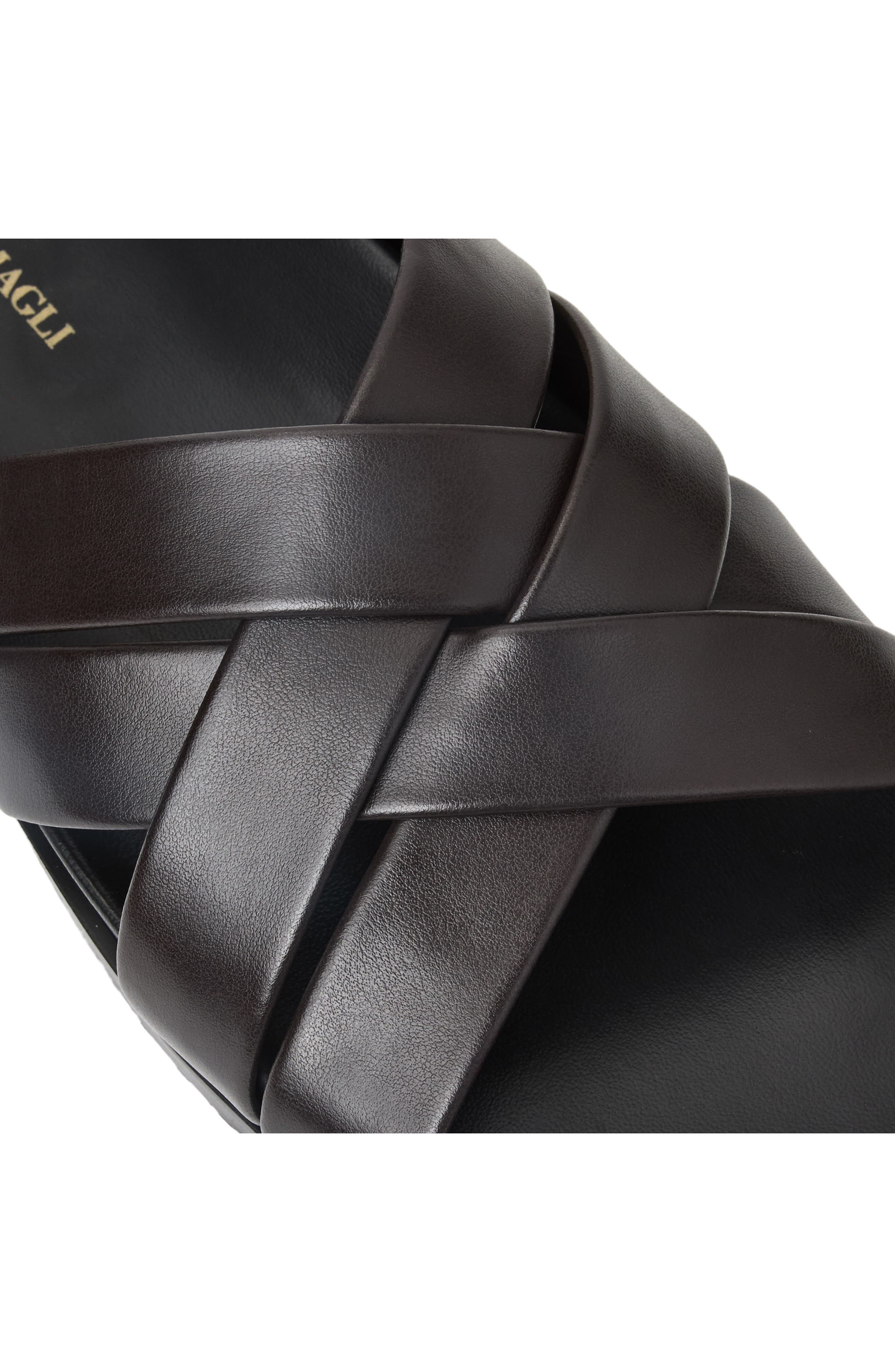 Bandino Slide Sandal, Alternate, color, DARK BROWN CALF
