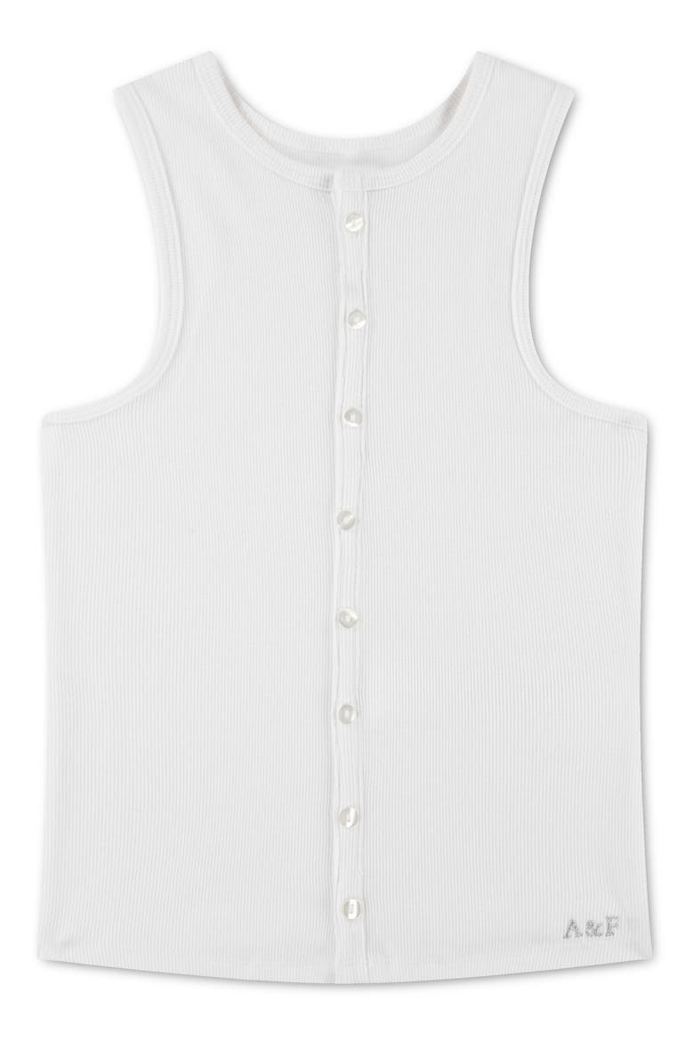 Kids' Rib Knit Button-Up Tank, Main, color, BRIGHT WHITE