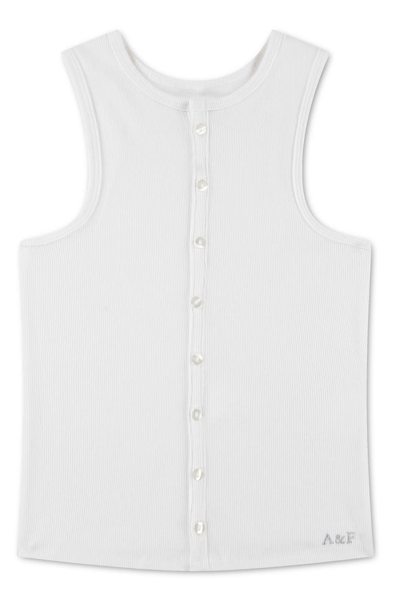 abercrombie kids Kids' Rib Knit Button-Up Tank, Main, color, Bright White