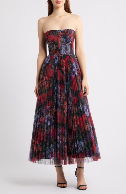 Alba Pleated Underwire Strapless Cocktail Dress