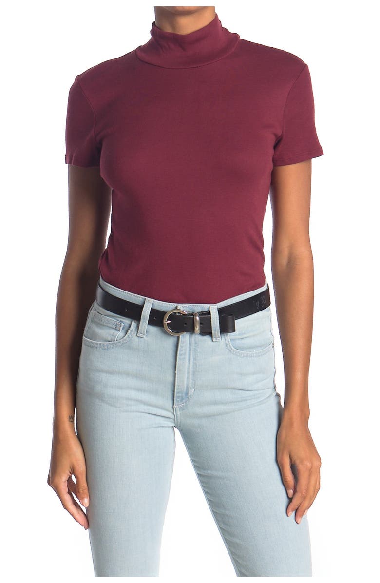 7 For All Mankind Fitted Knit Turtleneck T-Shirt, Main, color, 