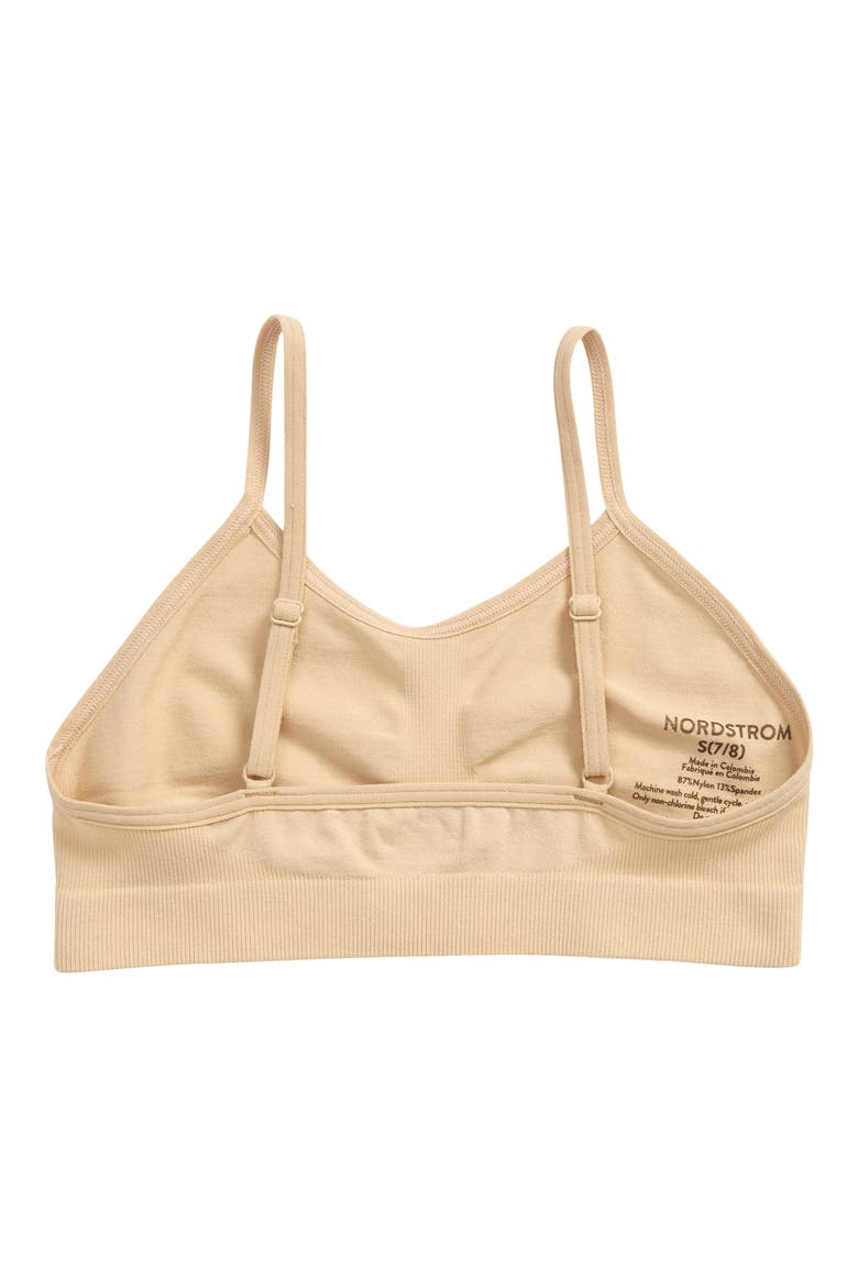Kids' Seamless Bralette, Alternate, color, BEIGE SAND