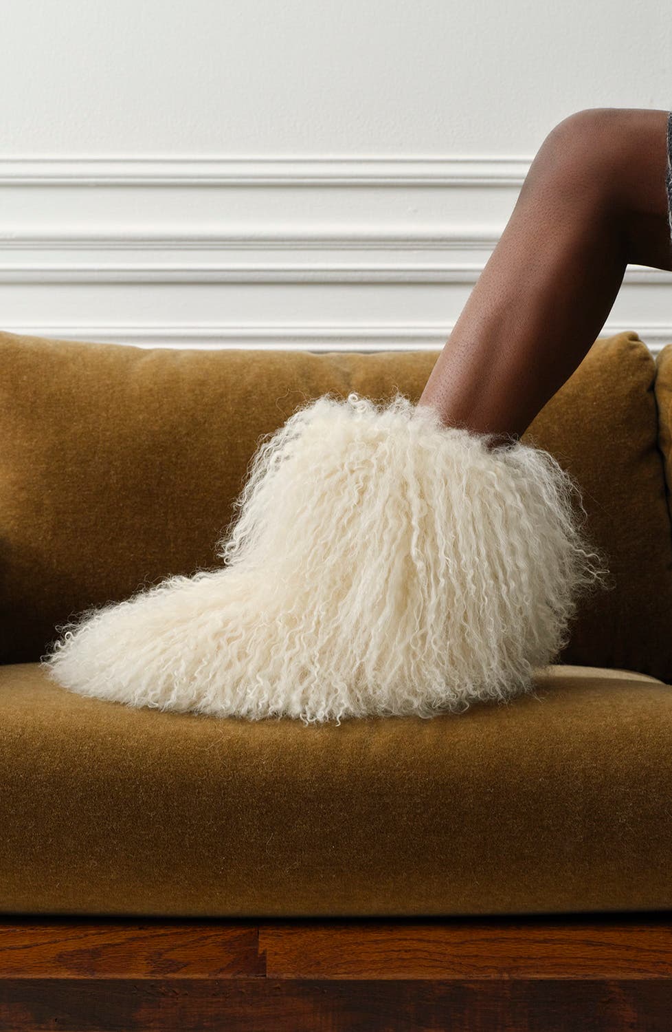Classic Short Fluff Momma Genuine Shearling Bootie, Alternate, color, CREAM