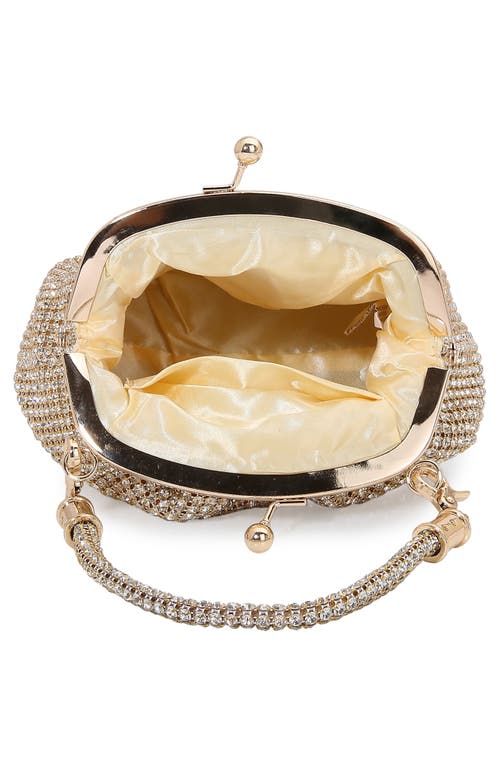 Berness Embellished Handle Rhinestone Frame Clutch In Neutral