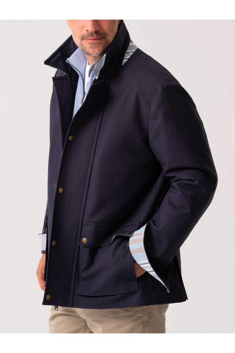 Cotton Car Coat, Alternate, color, Navy