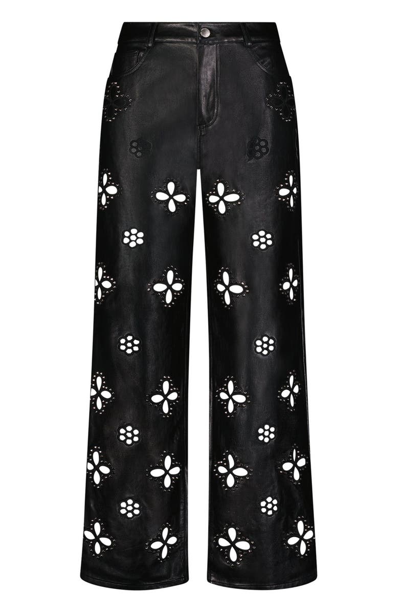 The Noli Shop Kaia Pearl High Rise Jean Petite, Alternate, color, Black Leather