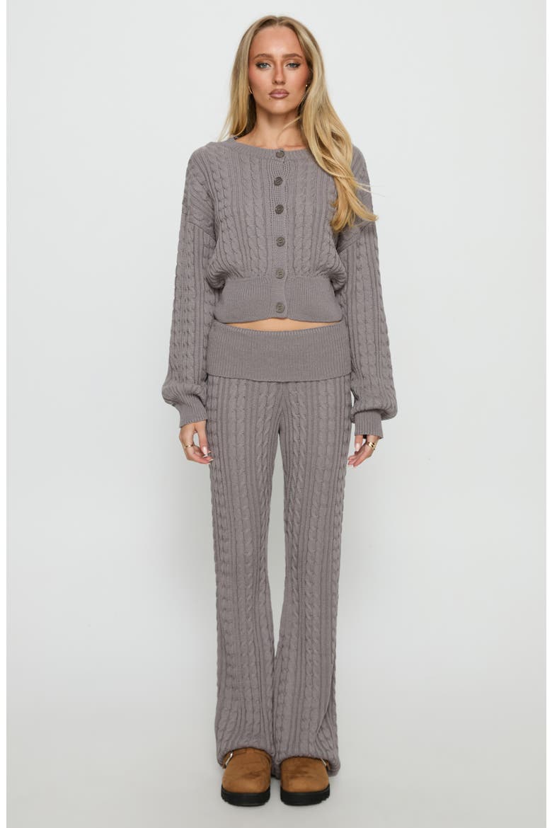 Baleigh Cable Stitch Cardigan, Alternate, color, GREY
