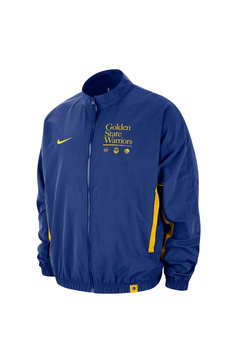 Nike Men's Nike Royal Golden State Warriors Courtside Vintage Warmup Full-Zip Jacket, Alternate, color,