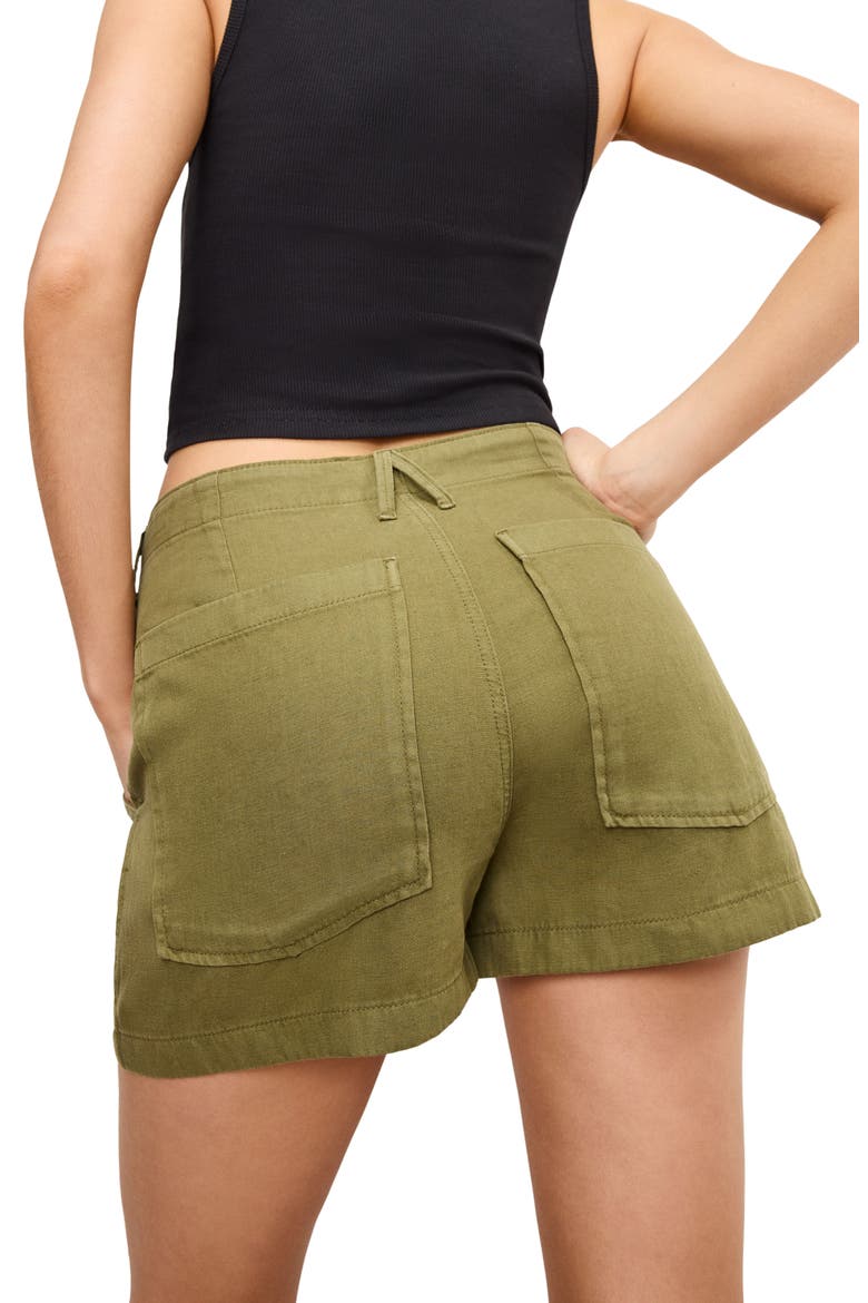 Lite Cotton Blend Shorts, Alternate, color, MARTINI OLIVE002
