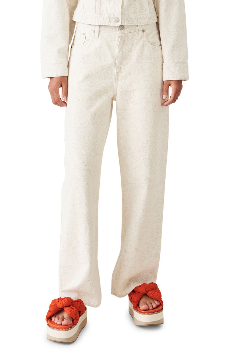 Ganni x Levi's<sup>®</sup> Floral Print Wide Leg Jeans, Main, color, 
