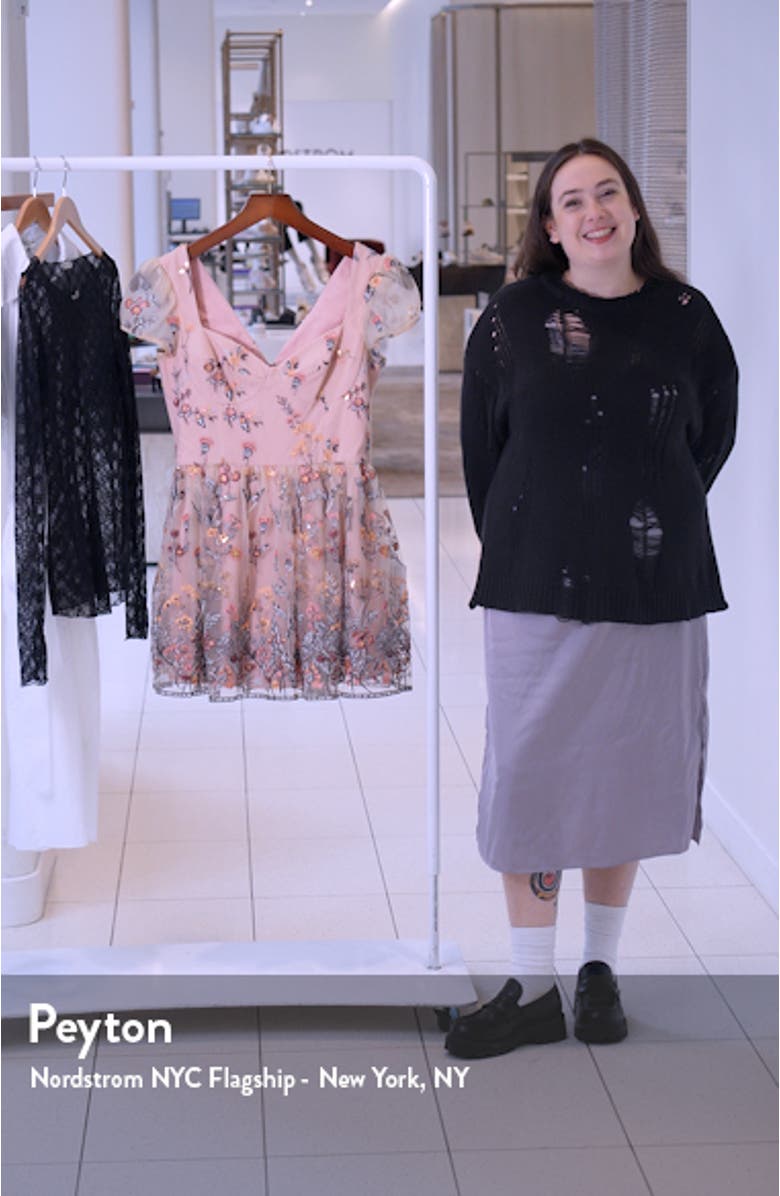 Marissa Floral Embroidered Fit & Flare Minidress, sales video thumbnail