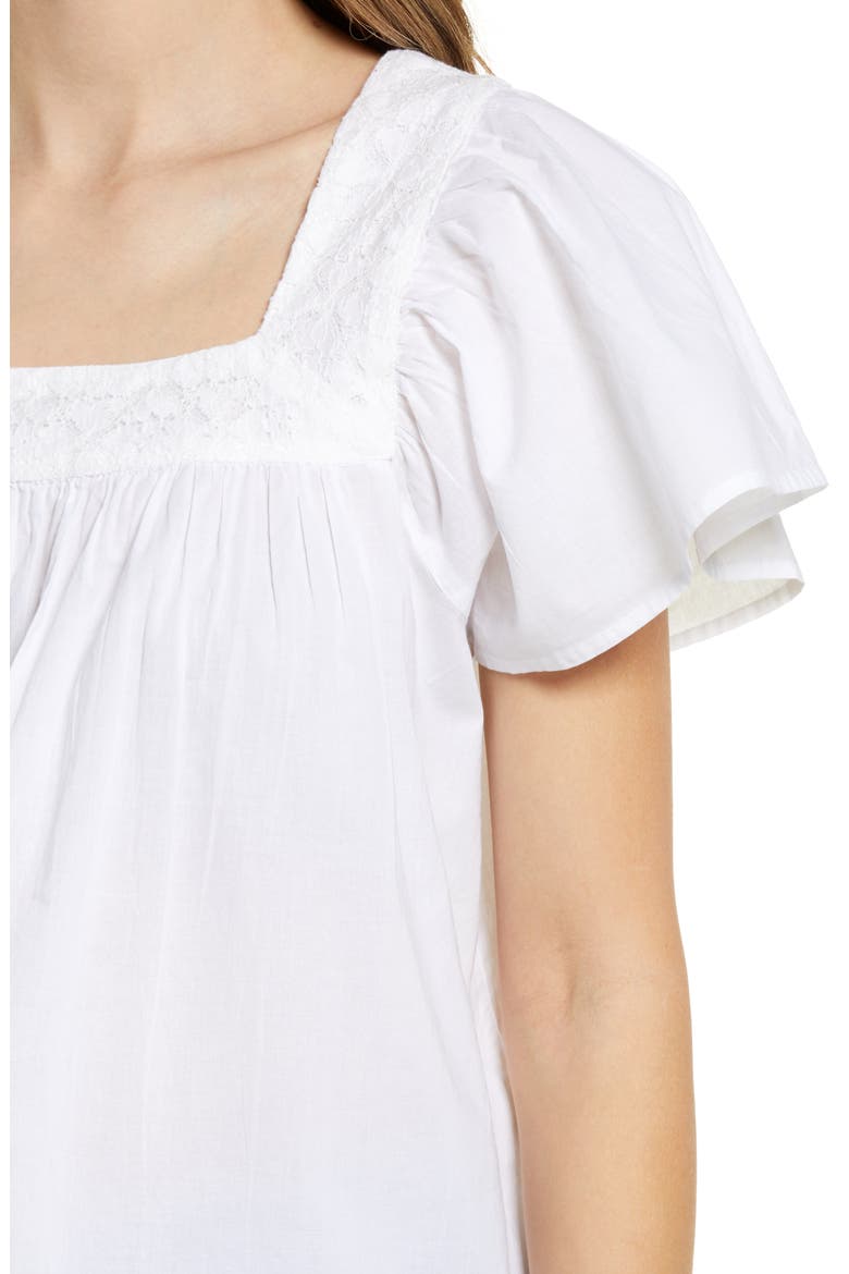 Lace Detail Top, Alternate, color, WHITE