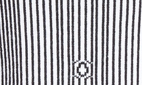 Shop Jean Paul Gaultier The Morphing Pinstripe Short Sleeve Sweater In White/black
