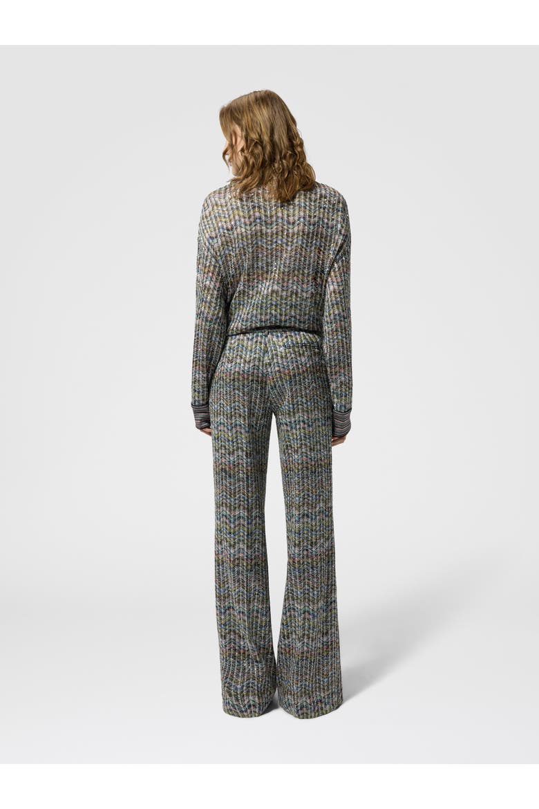 Tailored Viscose Lamé Trousers With Sequins, Alternate, color, Multicoloured