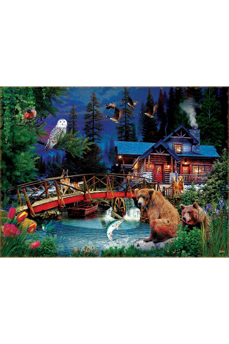 Night at the Cabin 300 piece Jigsaw Puzzle for Adults, Alternate, color, Multicolor