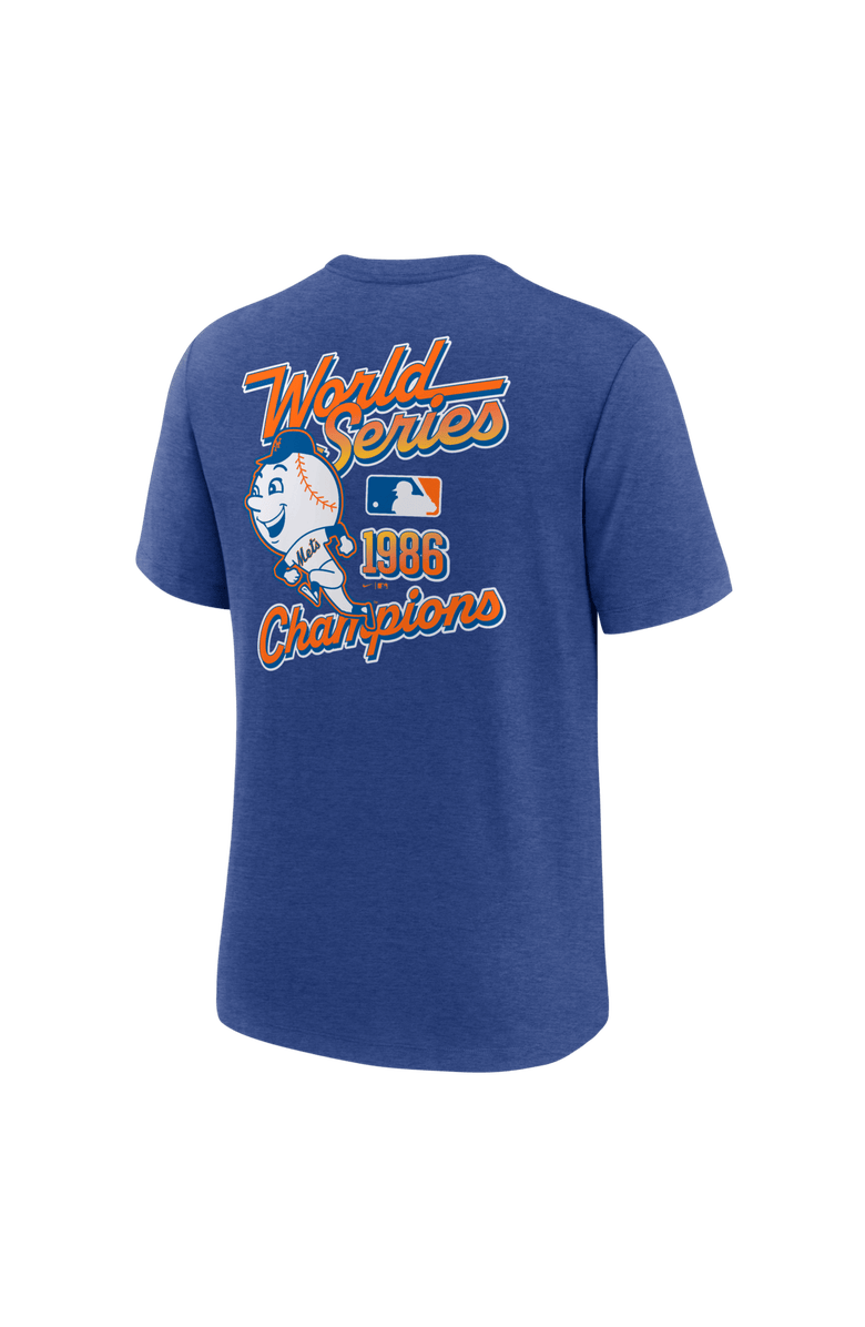 Nike Men's Nike Heather Royal New York Mets World Series 40th Anniversary Tri-Blend T-Shirt, Alternate, color, Heather Royal