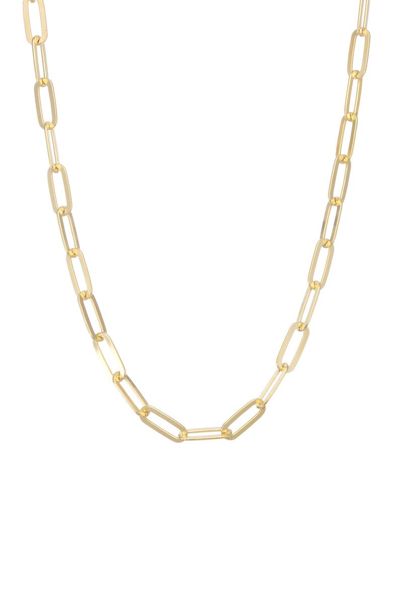 14K Gold Plated Paperclip Chain Necklace, Main, color, YELLOW