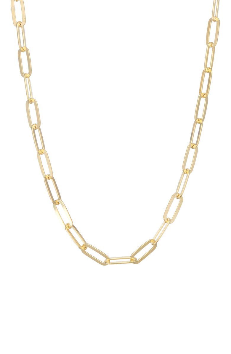 FZN 14K Gold Plated Paperclip Chain Necklace, Main, color, Yellow