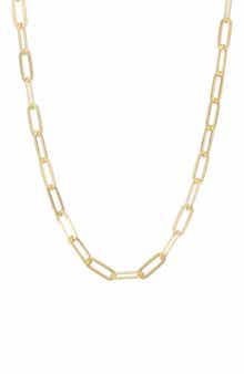 FZN 14K Gold Plated Paperclip Chain Necklace
