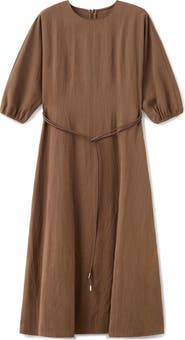 MANGO Belted Midi Dress
