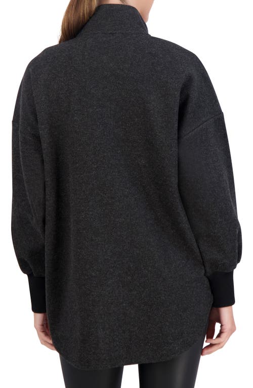 Ookie & Lala Faux Cashmere Rib Cuff Jacket In Dark Charcoal