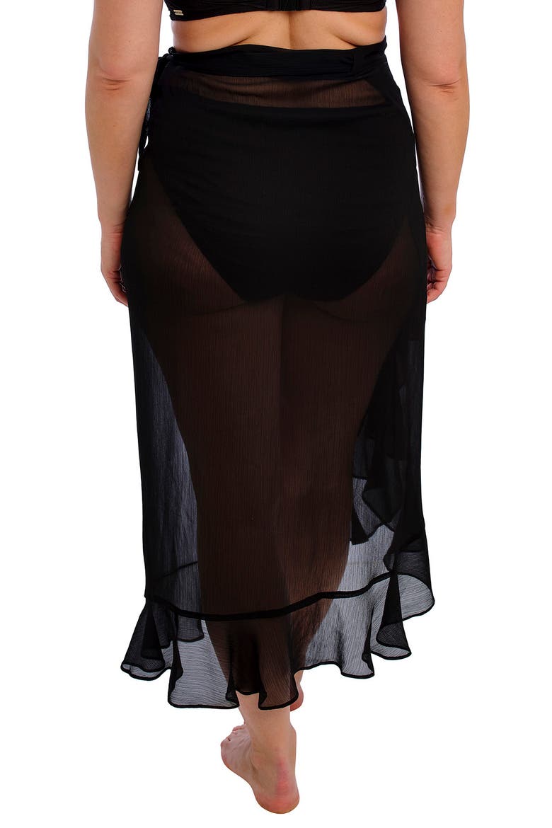 Nauru Cover-Up Sarong Skirt, Alternate, color, BLACK