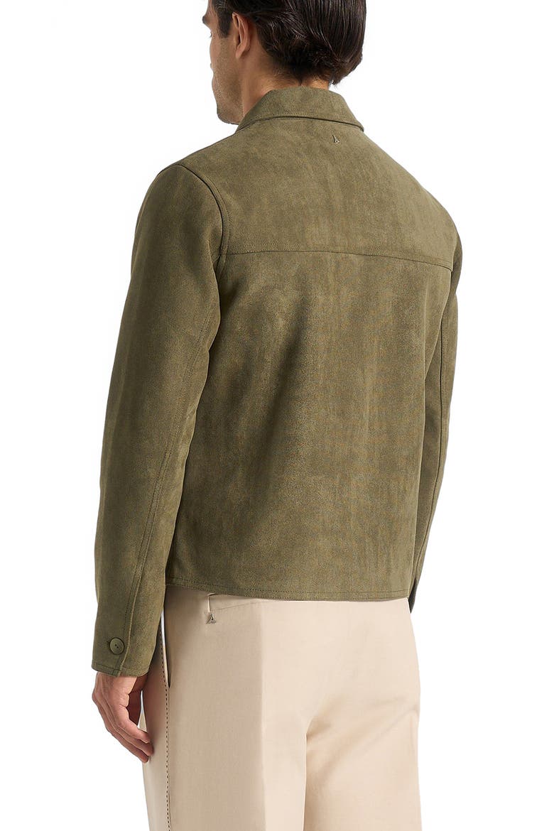 Michel Suede Jacket With Revere Collar, Alternate, color, Olive