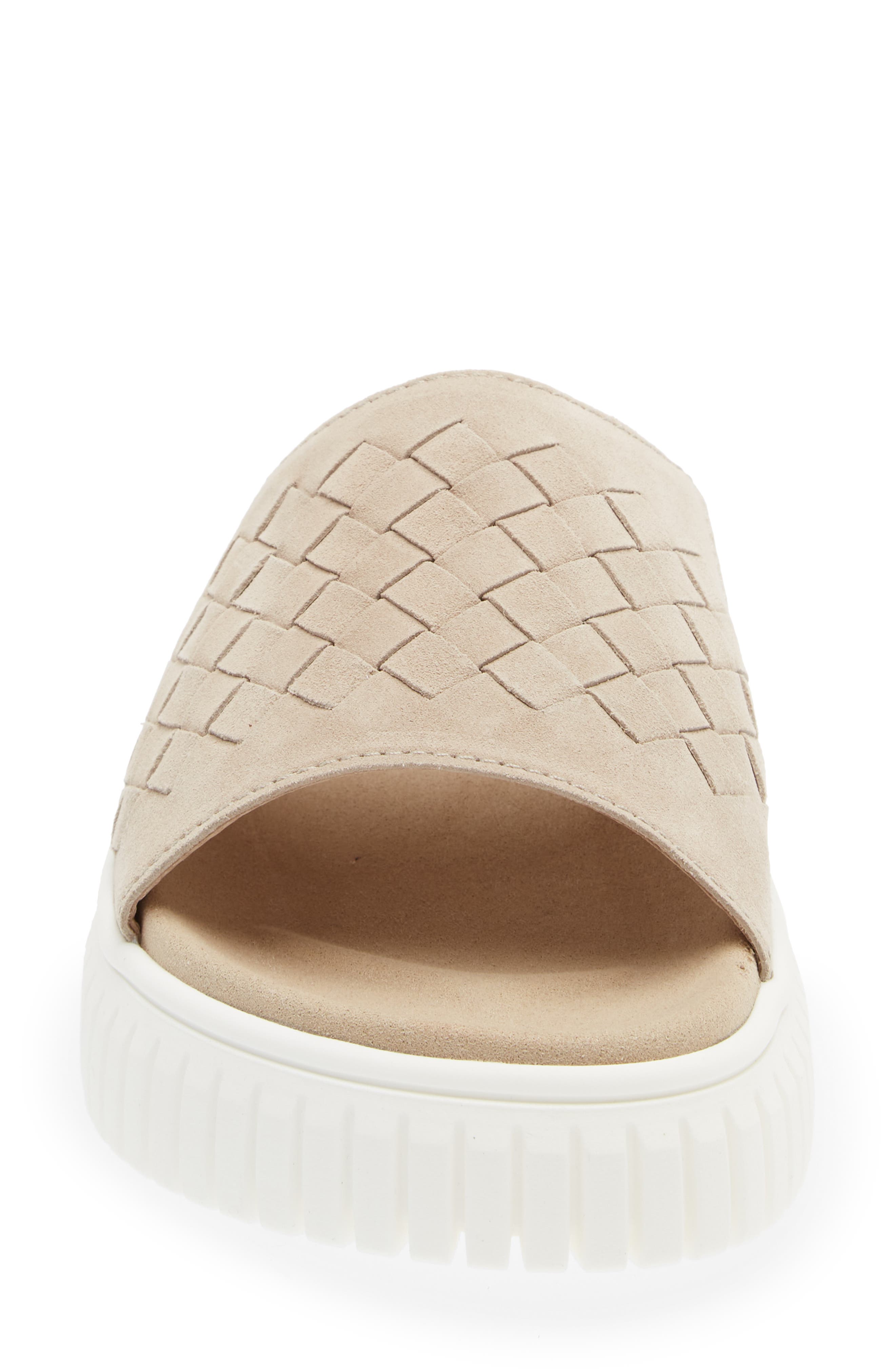 Gabor Platform Slide Sandal, Alternate, color, Leinen