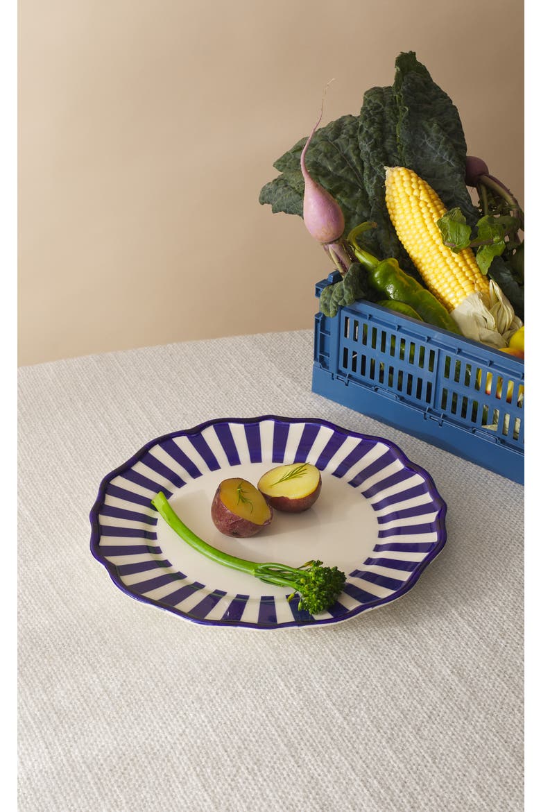 Riviera 9'' Dessert Plate Set of 4, Alternate, color, Blue/Cream