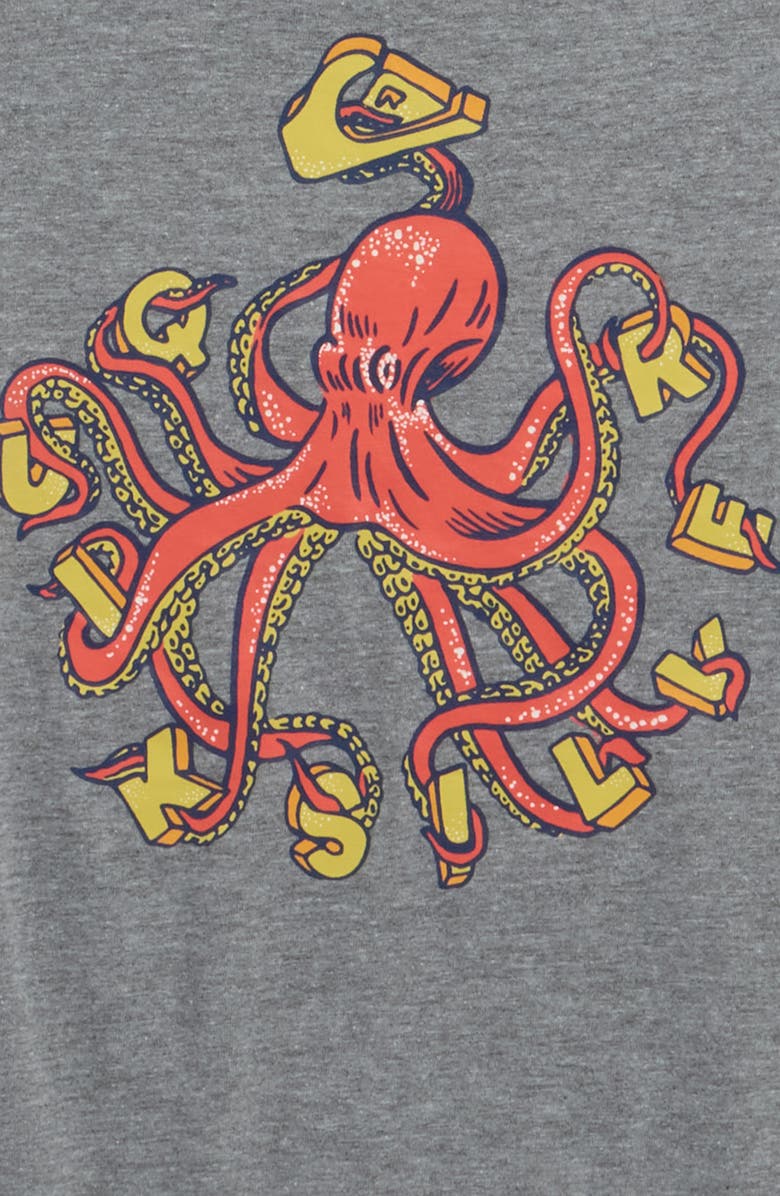 Quiksilver Kids' Mr. Octo Cotton Blend Graphic T-Shirt, Alternate, color, Medium Gray Heathe