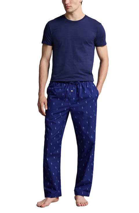 Pony Print Cotton Pajama Pants