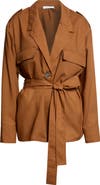 FERRAGAMO Wool Deconstructed Trench Blazer