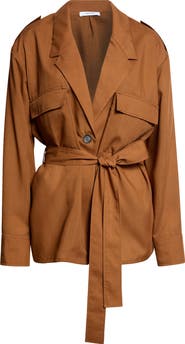 FERRAGAMO Wool Deconstructed Trench Blazer