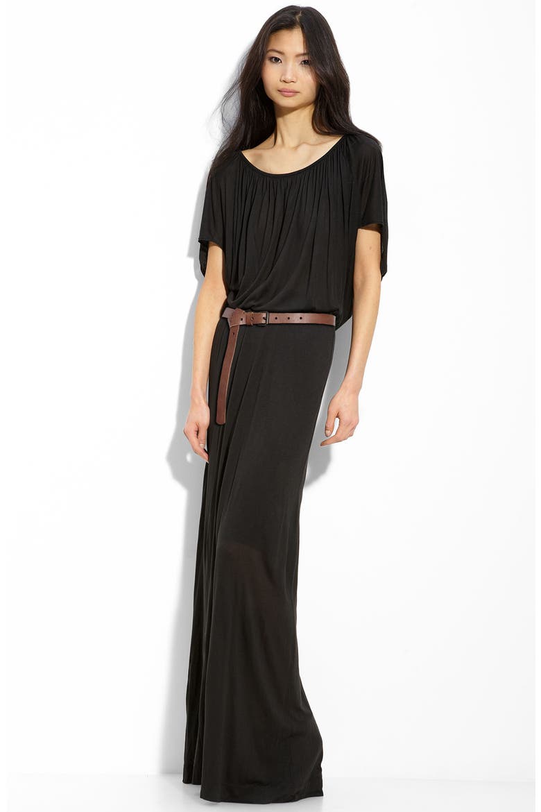 Sheer Overlay Maxi Dress, Main, color, BLACK