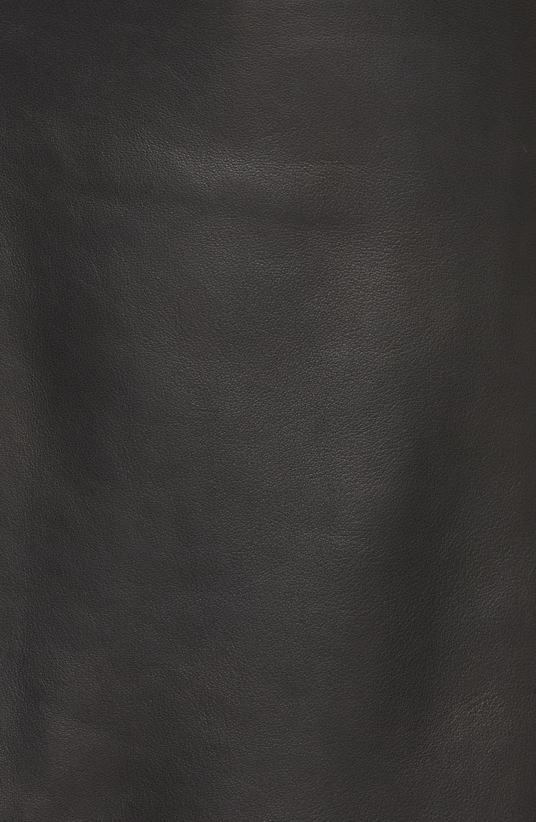Nordstrom Signature Nordstom Signature Button Detail Leather Skirt, Alternate, color,