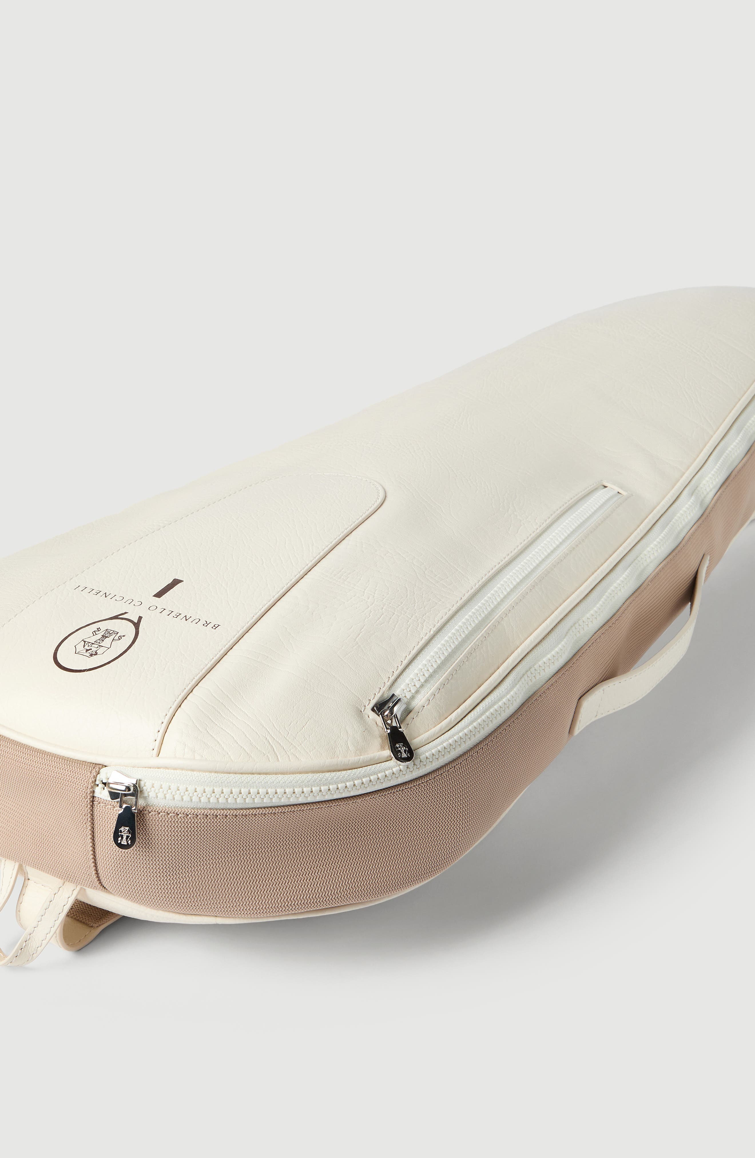 Brunello Cucinelli Tennis racket holder, Alternate, color, Chalk