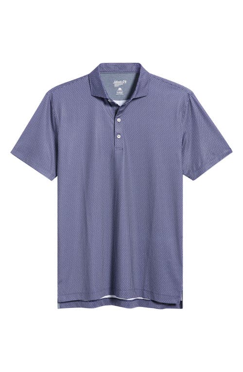 Johnnie-o Connors Geo Print Performance Jersey Polo In Blue