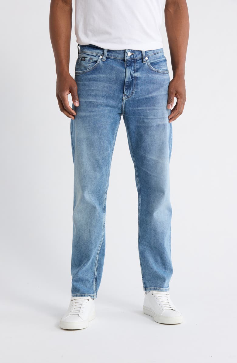 BOSS Maine Slim Straight Jeans, Main, color, Bright Blue