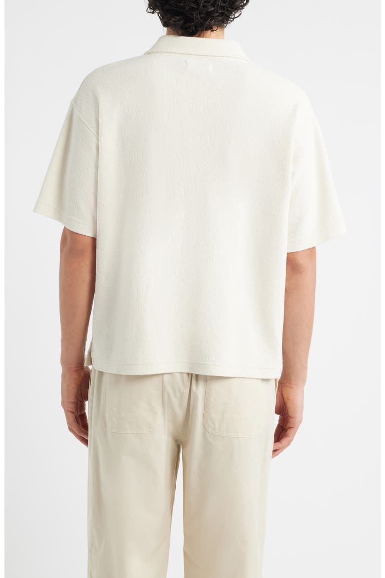 Textured Cotton Blend Polo, Alternate, color, LIGHT STONE