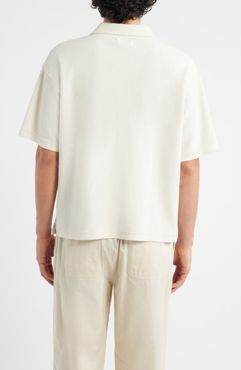 FRAME Textured Cotton Blend Polo, Alternate, color, Light Stone