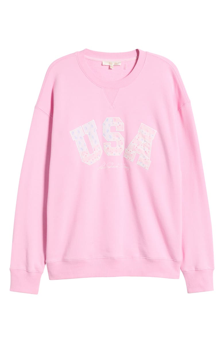 LoveShackFancy Palo Sweatshirt, Main, color, Sunbeam Pink