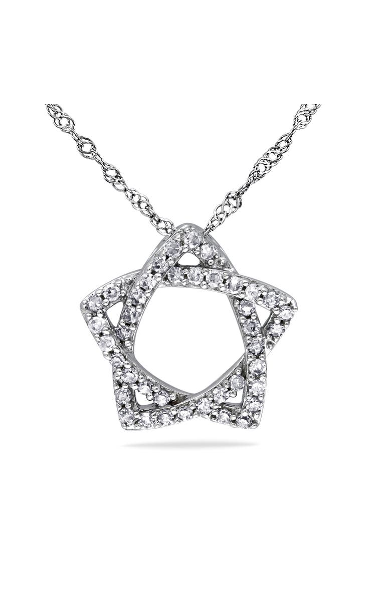 Julianna B. Diamond Star Pendant Necklace 14k, Main, color, 14K White Gold