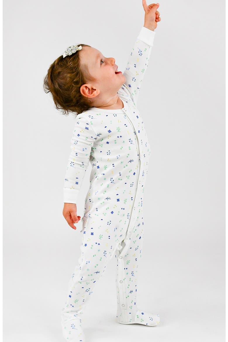 The Organic Snap Footie Pajamas, Alternate, color, TINY FLORAL